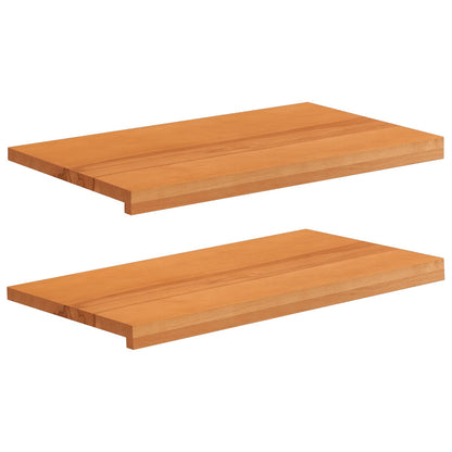 Window Sills 2 pcs Light Brown 70 x 40 x 2 cm Solid Beech Wood