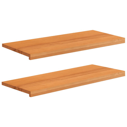 Window Sills 2 pcs Light Brown 100 x 40 x 2 cm Solid Beech Wood