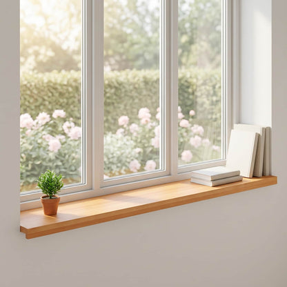 Window Sills 2 pcs Light Brown 120 x 40 x 2 cm Solid Beech Wood