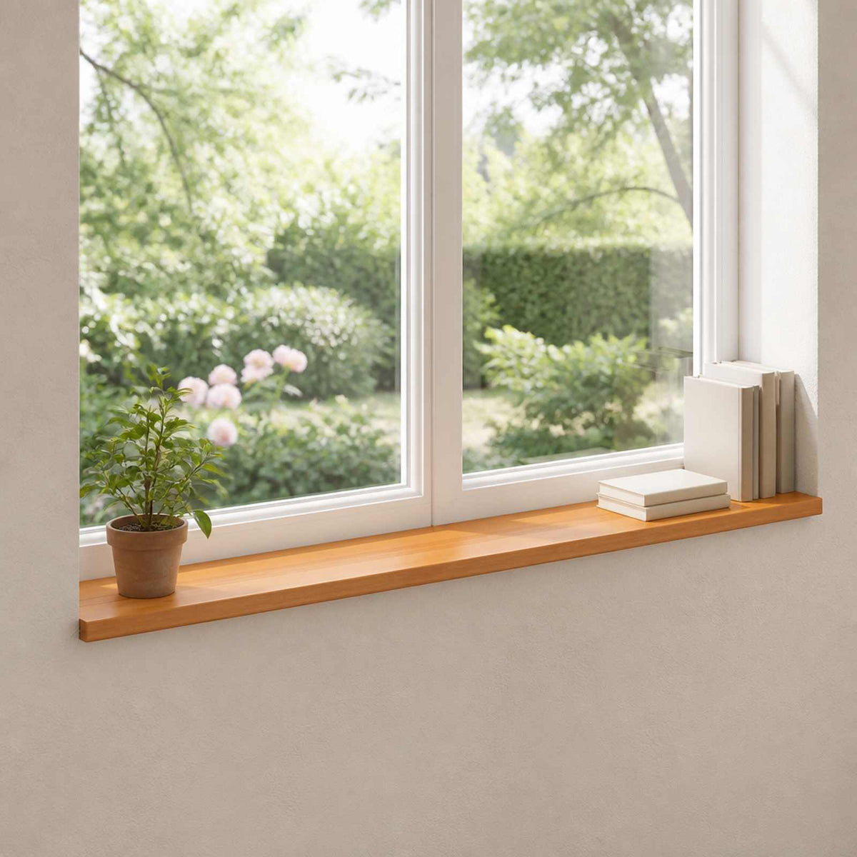 Window Sills 2 pcs Light Brown 120 x 40 x 2 cm Solid Beech Wood
