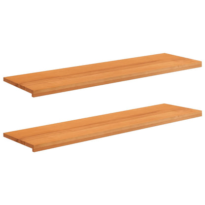 Window Sills 2 pcs Light Brown 140 x 40 x 2 cm Solid Beech Wood
