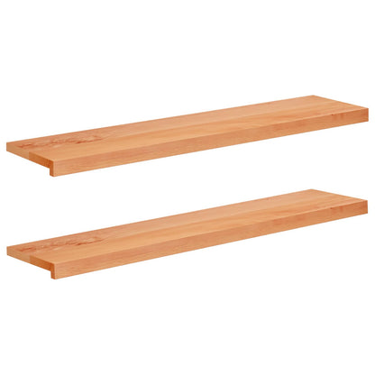Window Sills 2 pcs Varnished 120 x 25 x 2 cm Solid Beech Wood