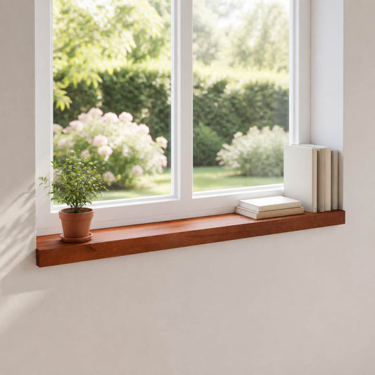 Window Sills 2 pcs Brown 100 x 20 x 2 cm Solid Beech Wood