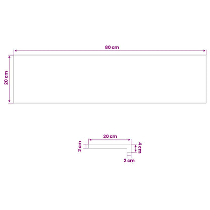 Window Sills 2 pcs Brown 80x 20 x 2 cm Solid Beech Wood
