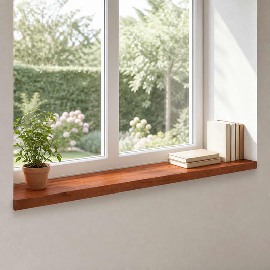 Window Sills 2 pcs Brown 110 x 20 x 2 cm Solid Beech Wood