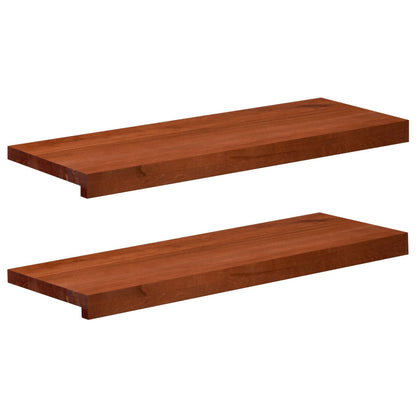 Window Sills 2 pcs Brown 70 x 25 x 2 cm Solid Beech Wood