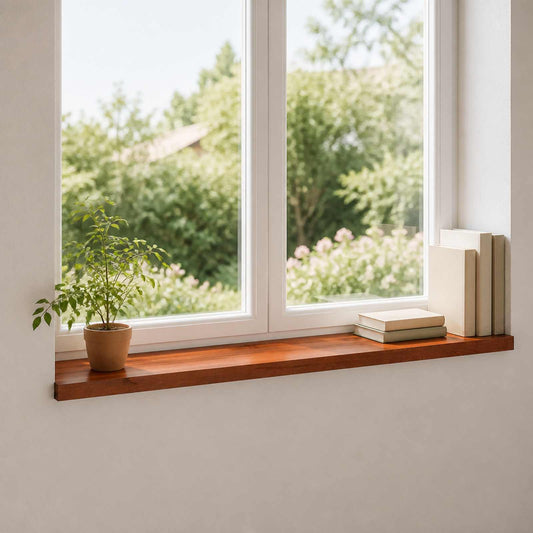 Window Sills 2 pcs Brown 110 x 25 x 2 cm Solid Beech Wood