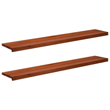 Window Sills 2 pcs Brown 160 x 25 x 2 cm Solid Beech Wood