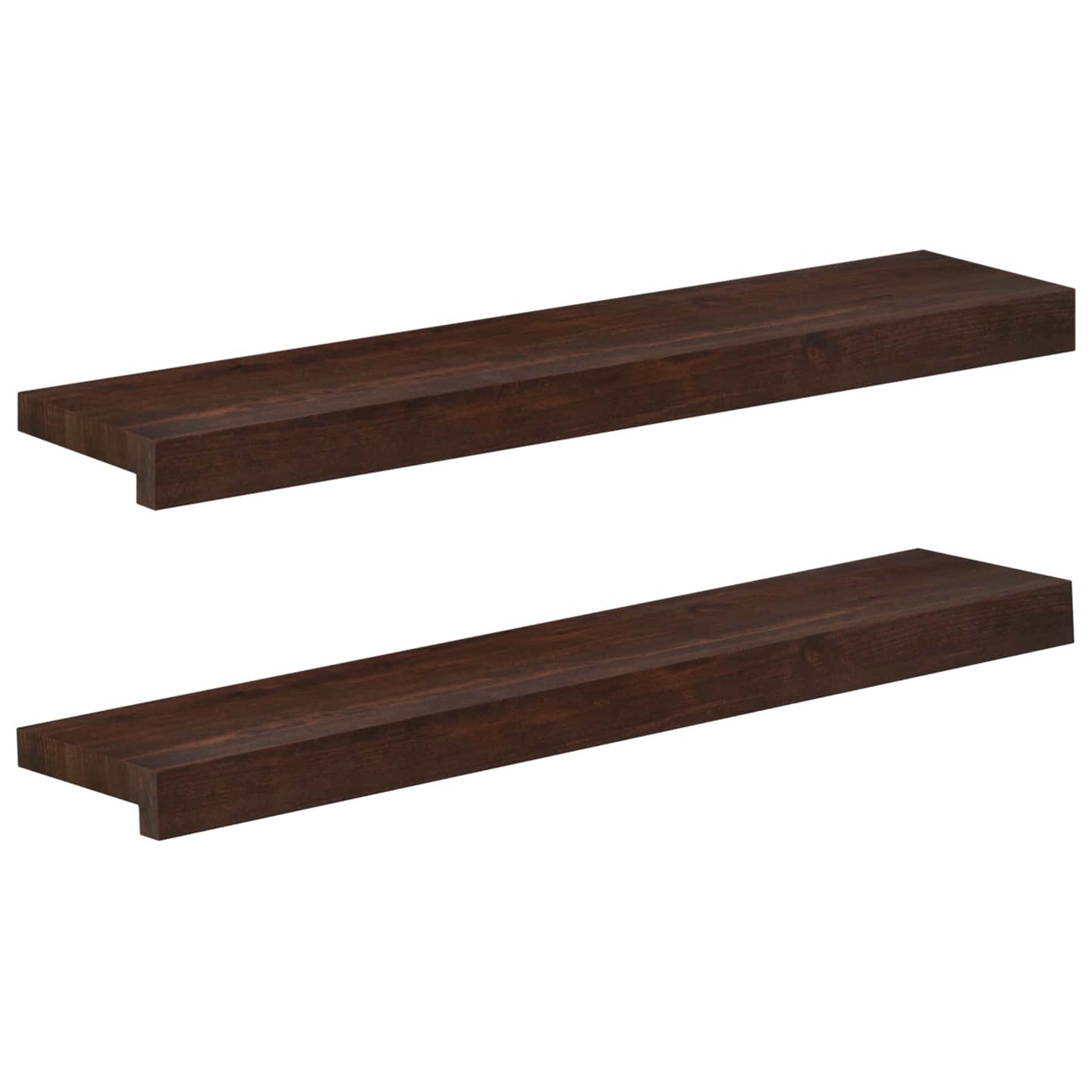 Window Sills 2 pcs Dark Brown 80x 15 x 2 cm Solid Beech Wood