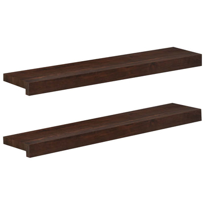Window Sills 2 pcs Dark Brown 80x 15 x 2 cm Solid Beech Wood