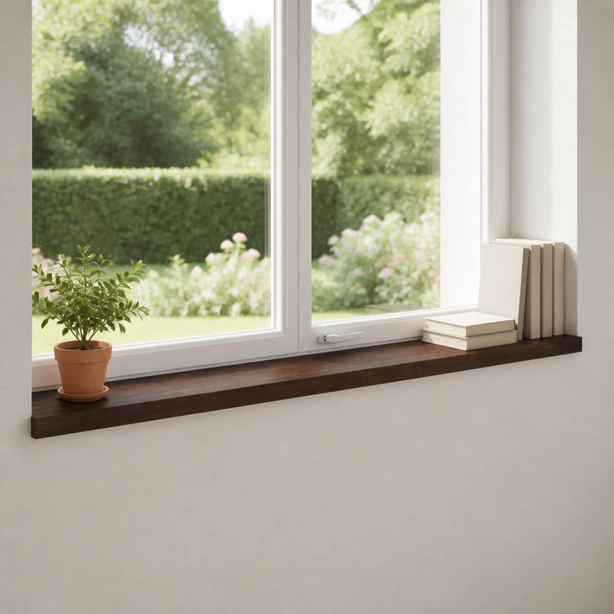 Window Sills 2 pcs Dark Brown 110 x 15 x 2 cm Solid Beech Wood