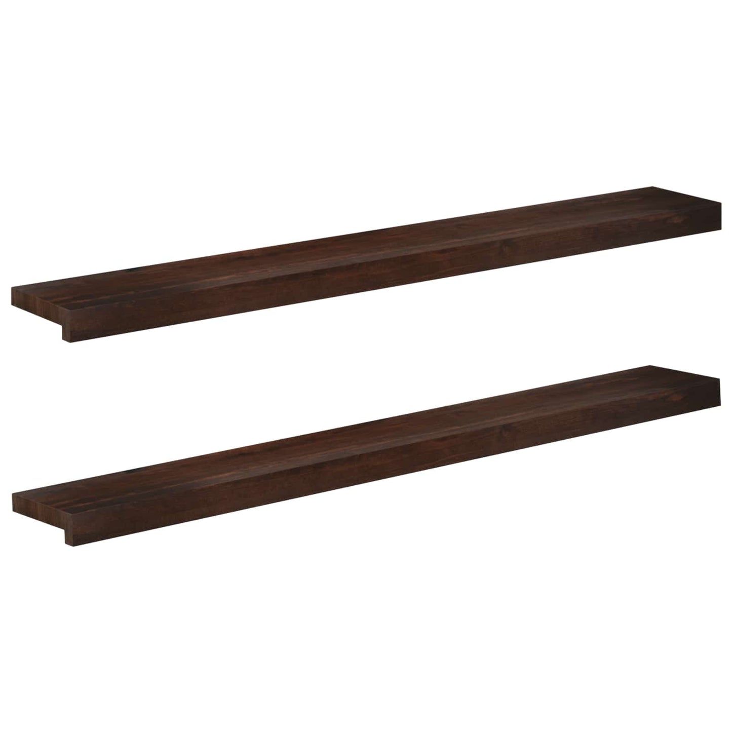 Window Sills 2 pcs Dark Brown 120 x 15 x 2 cm Solid Beech Wood