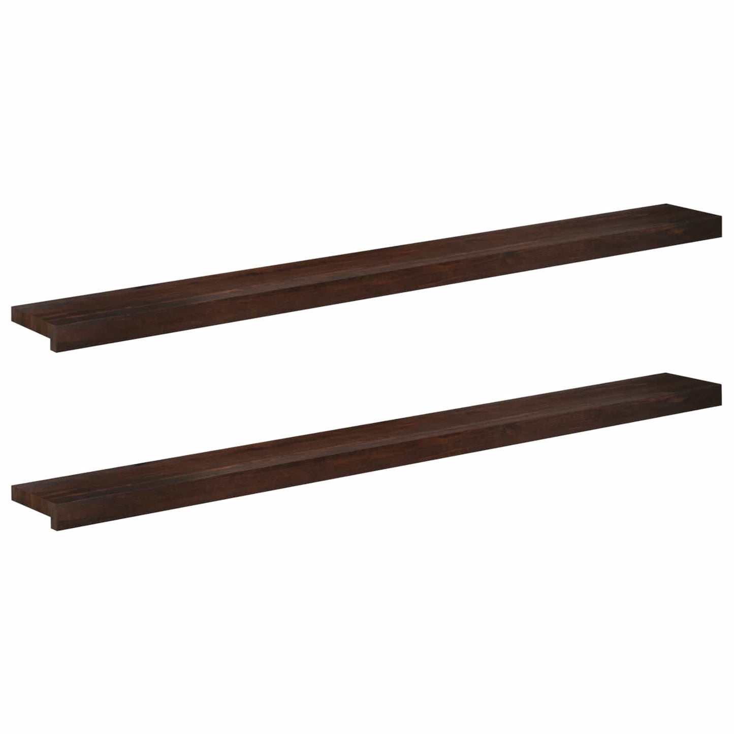 Window Sills 2 pcs Dark Brown 140 x 15 x 2 cm Solid Beech Wood