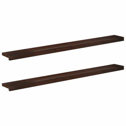 Window Sills 2 pcs Dark Brown 140 x 15 x 2 cm Solid Beech Wood