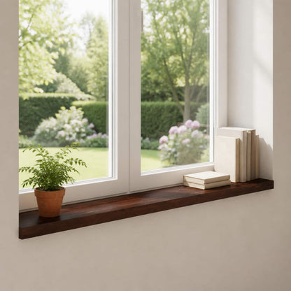 Window Sills 2 pcs Dark Brown 110 x 20 x 2 cm Solid Beech Wood