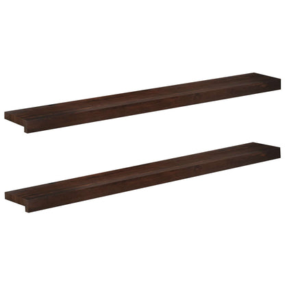 Window Sills 2 pcs Dark Brown 110 x 20 x 2 cm Solid Beech Wood