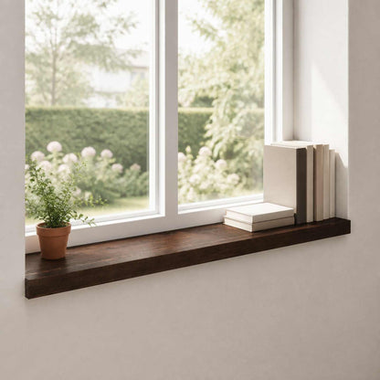 Window Sills 2 pcs Dark Brown 100 x 25 x 2 cm Solid Beech Wood