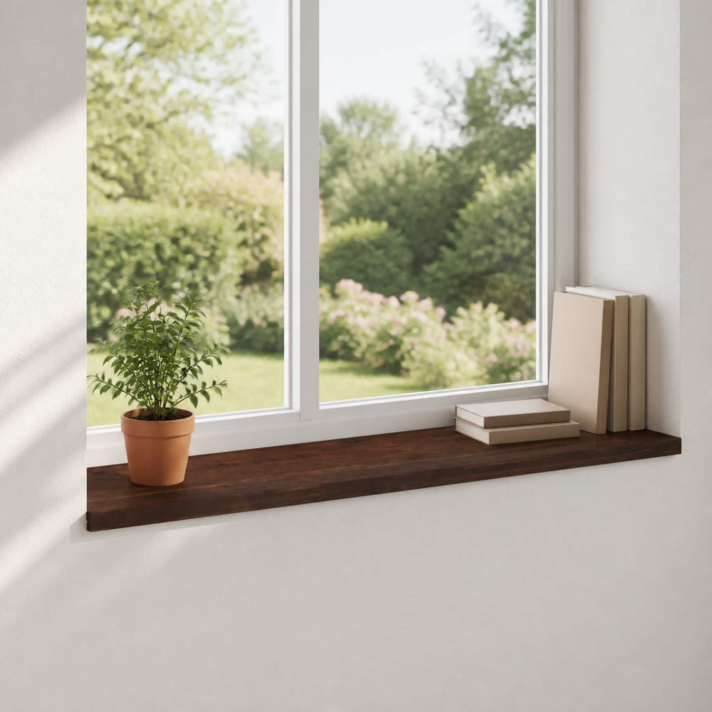 Window Sills 2 pcs Dark Brown 110 x 40 x 2 cm Solid Beech Wood