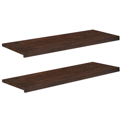 Window Sills 2 pcs Dark Brown 120 x 40 x 2 cm Solid Beech Wood