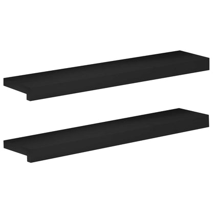 Window Sills 2 pcs Black 80x 15 x 2 cm Solid Beech Wood