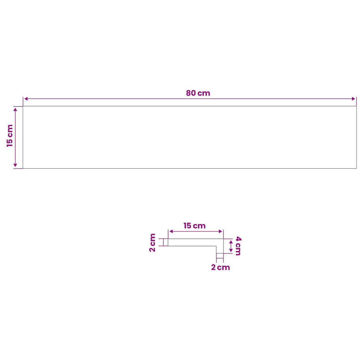 Window Sills 2 pcs Black 80x 15 x 2 cm Solid Beech Wood