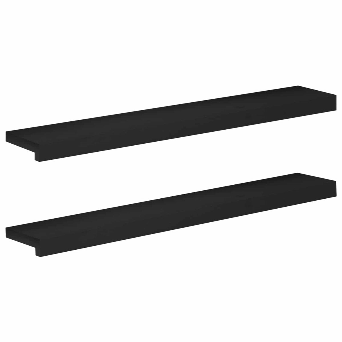 Window Sills 2 pcs Black 90 x 15 x 2 cm Solid Beech Wood