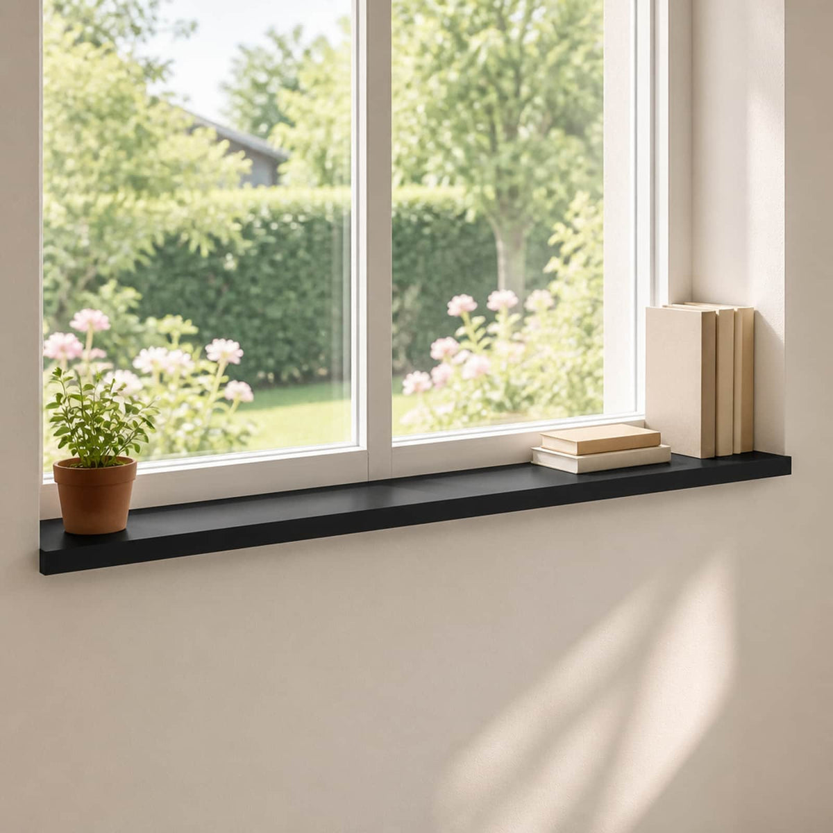 Window Sills 2 pcs Black 120 x 15 x 2 cm Solid Beech Wood