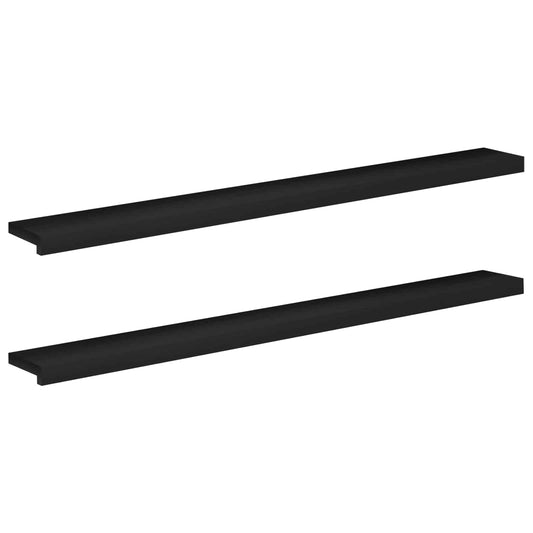 Window Sills 2 pcs Black 160 x 15 x 2 cm Solid Beech Wood