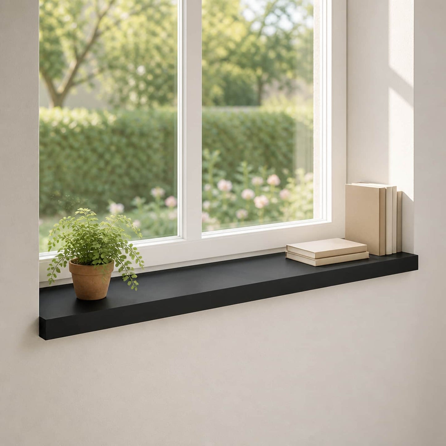Window Sills 2 pcs Black 80x 30 x 2 cm Solid Beech Wood