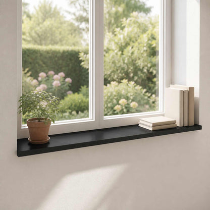 Window Sills 2 pcs Black 70 x 40 x 2 cm Solid Beech Wood