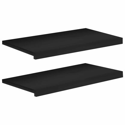 Window Sills 2 pcs Black 70 x 40 x 2 cm Solid Beech Wood