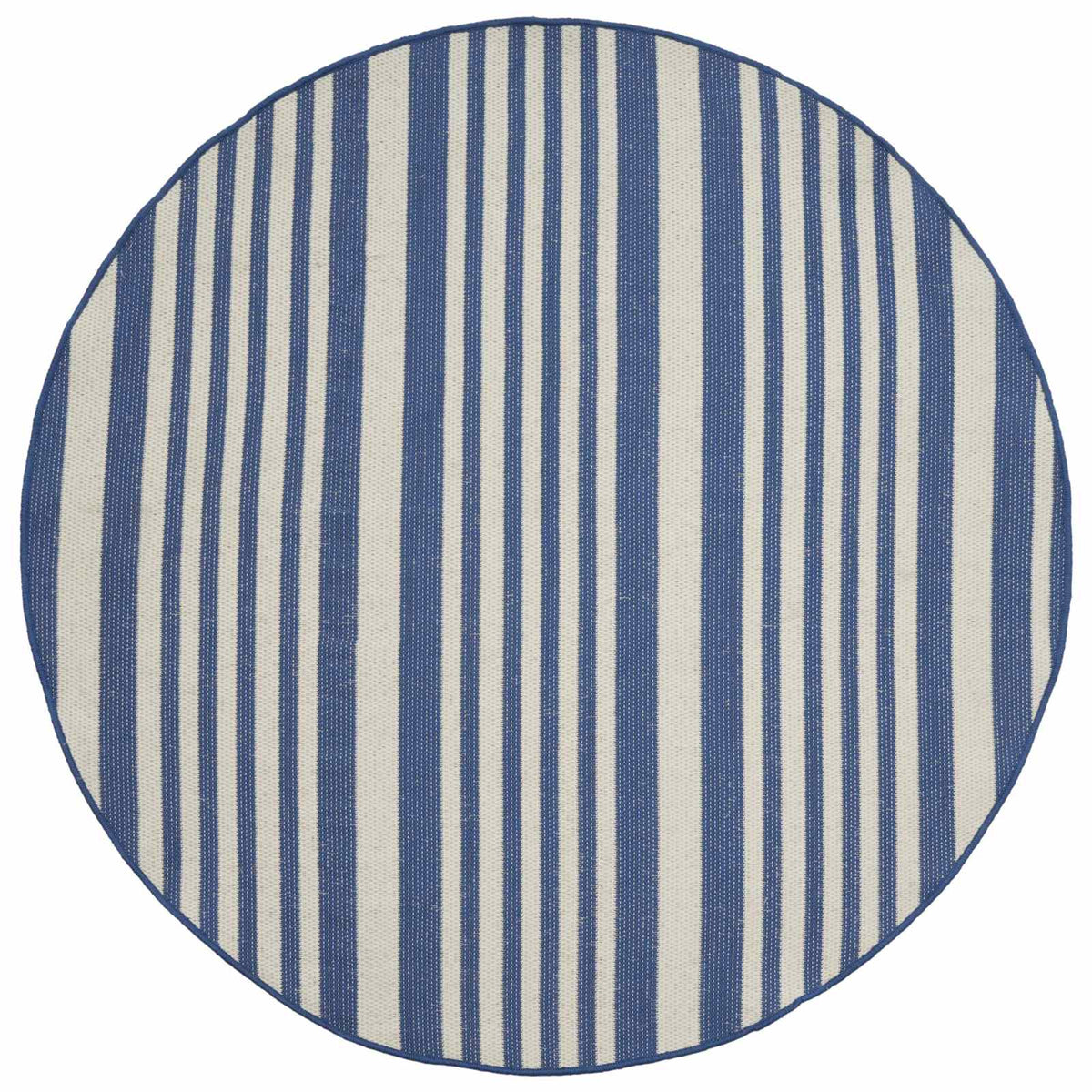 In- and Outdoor Rug OLITE Natural and Navy Blue Ø 160cm 100% PP