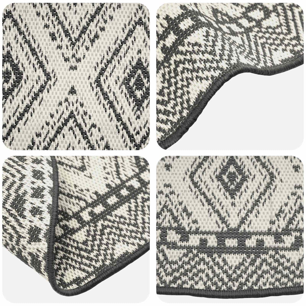Area Rug Natural and Black Ø 160 cm PET