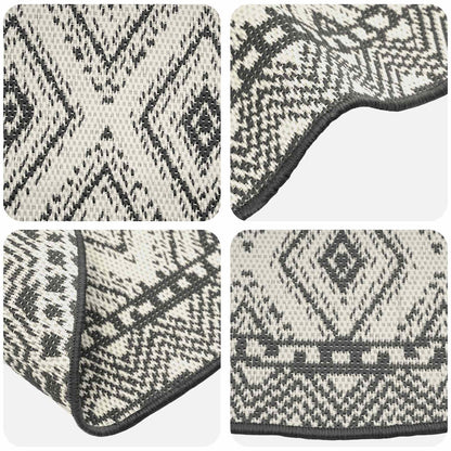Area Rug Natural and Black Ø 160 cm PET