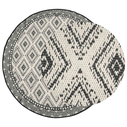 Area Rug Natural and Black Ø 160 cm PET
