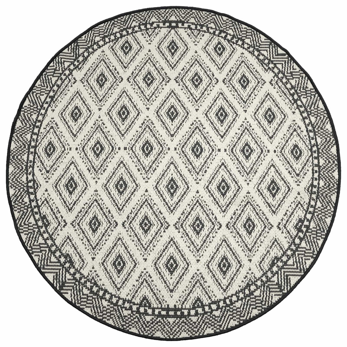 Area Rug Natural and Black Ø 160 cm PET