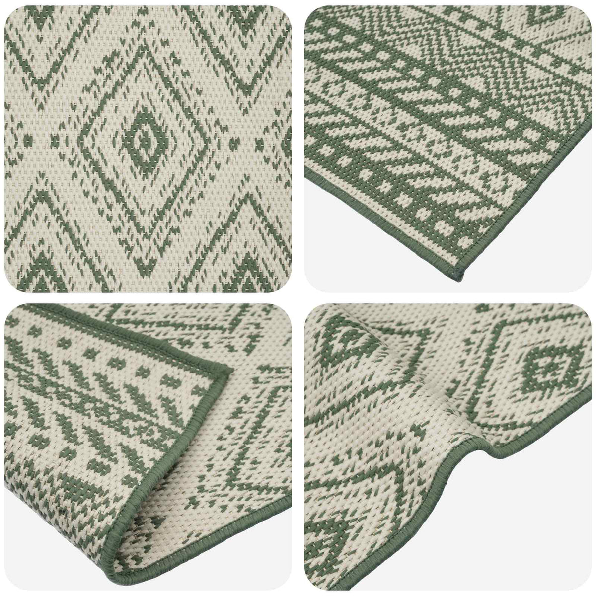 Area Rug Natural and Green 160 x 230 cm PET