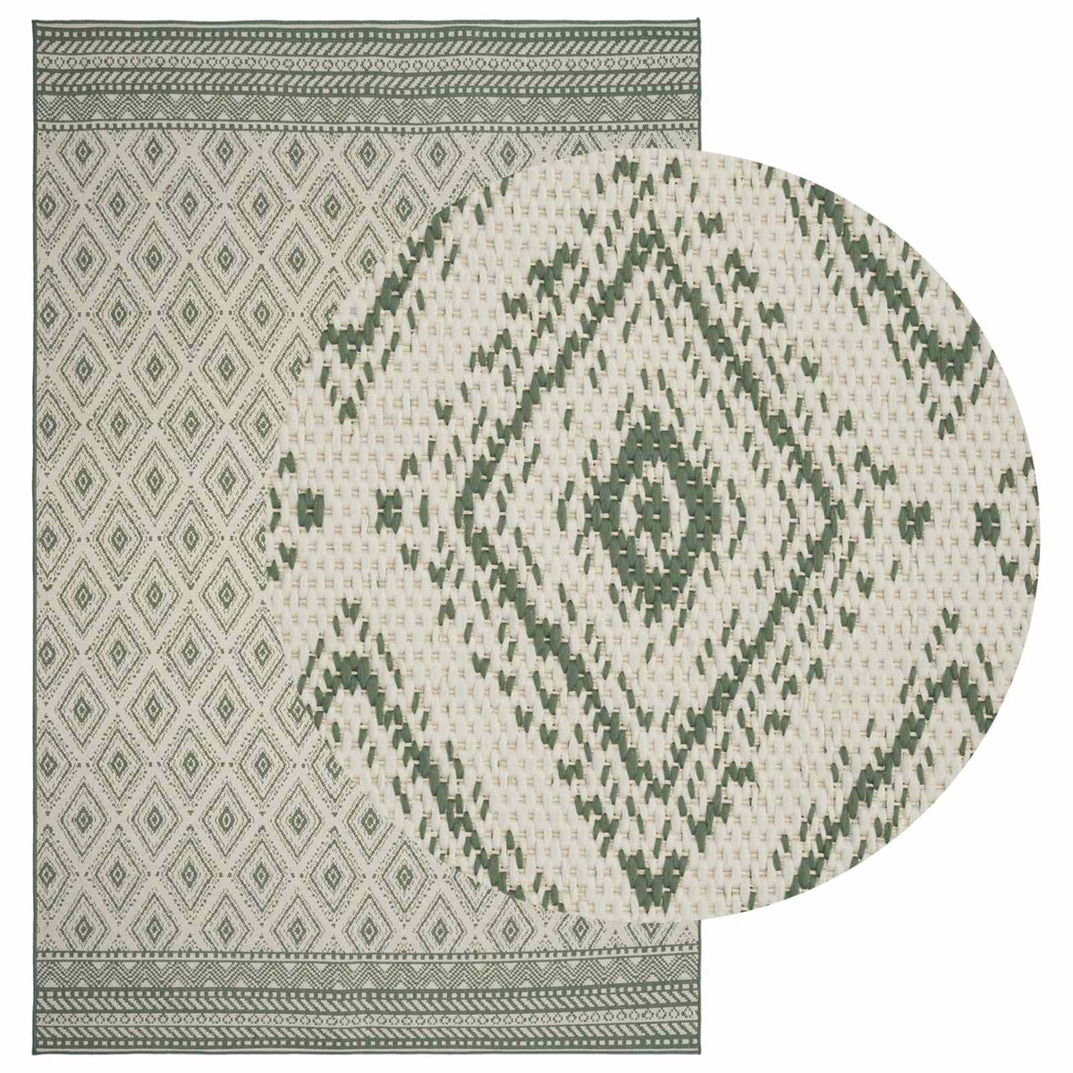 Area Rug Natural and Green 160 x 230 cm PET