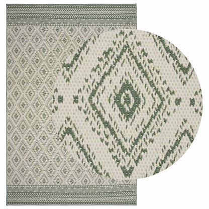 Area Rug Natural and Green 160 x 230 cm PET