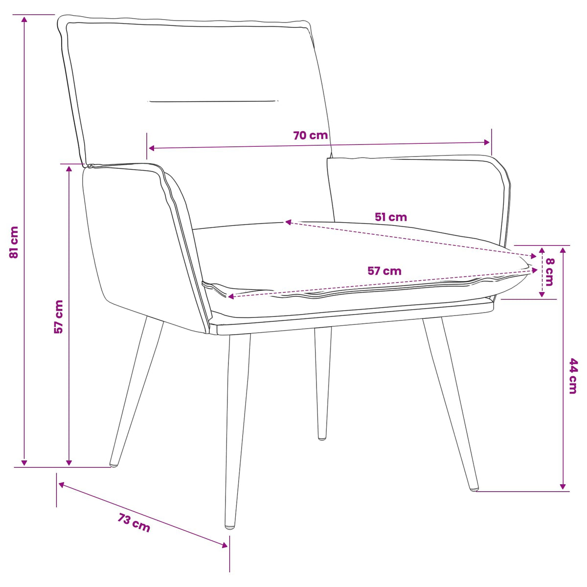 Armchair Black Bouclé