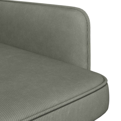 Armchair Light Grey Corduroy Fabric