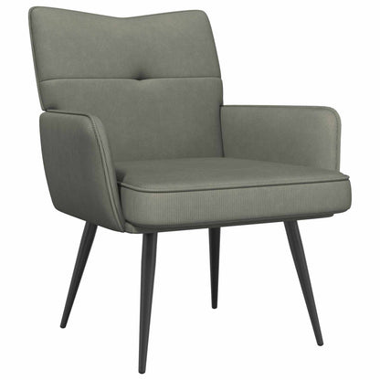 Armchair Light Grey Corduroy Fabric