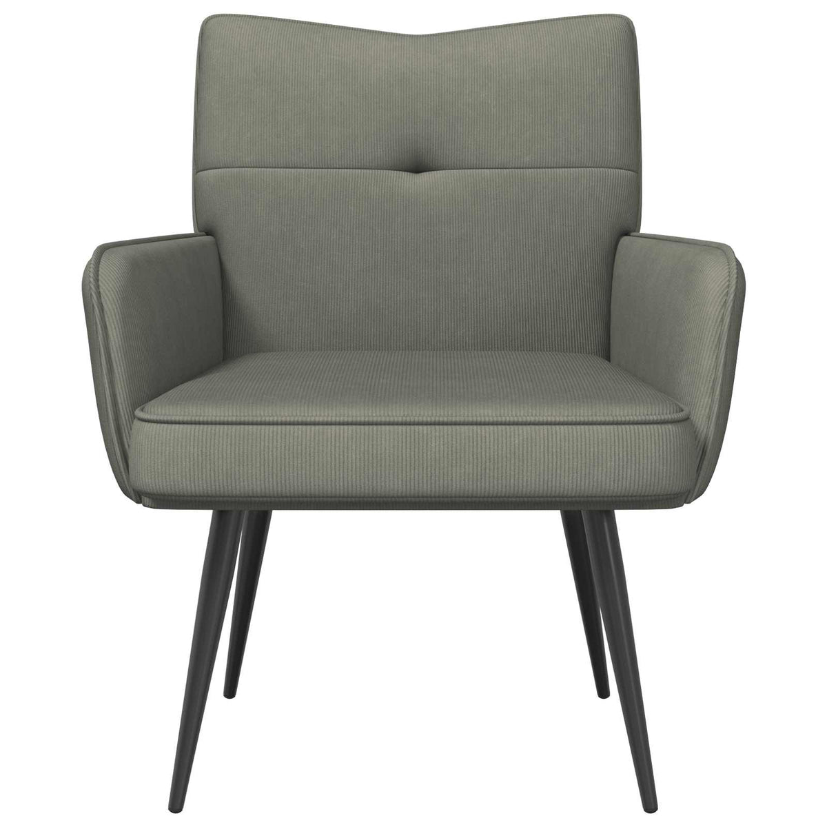 Armchair Light Grey Corduroy Fabric