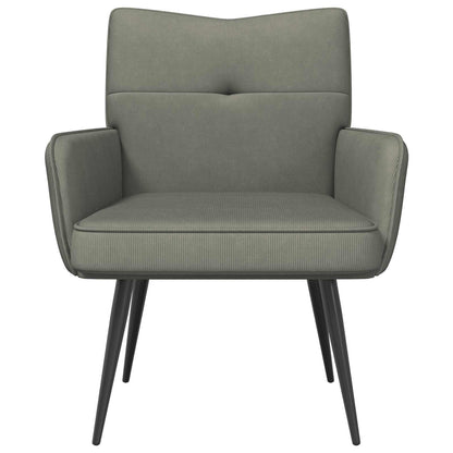 Armchair Light Grey Corduroy Fabric