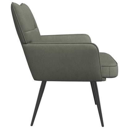 Armchair Light Grey Corduroy Fabric