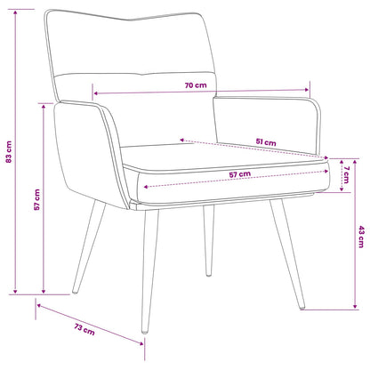 Armchair Light Grey Corduroy Fabric