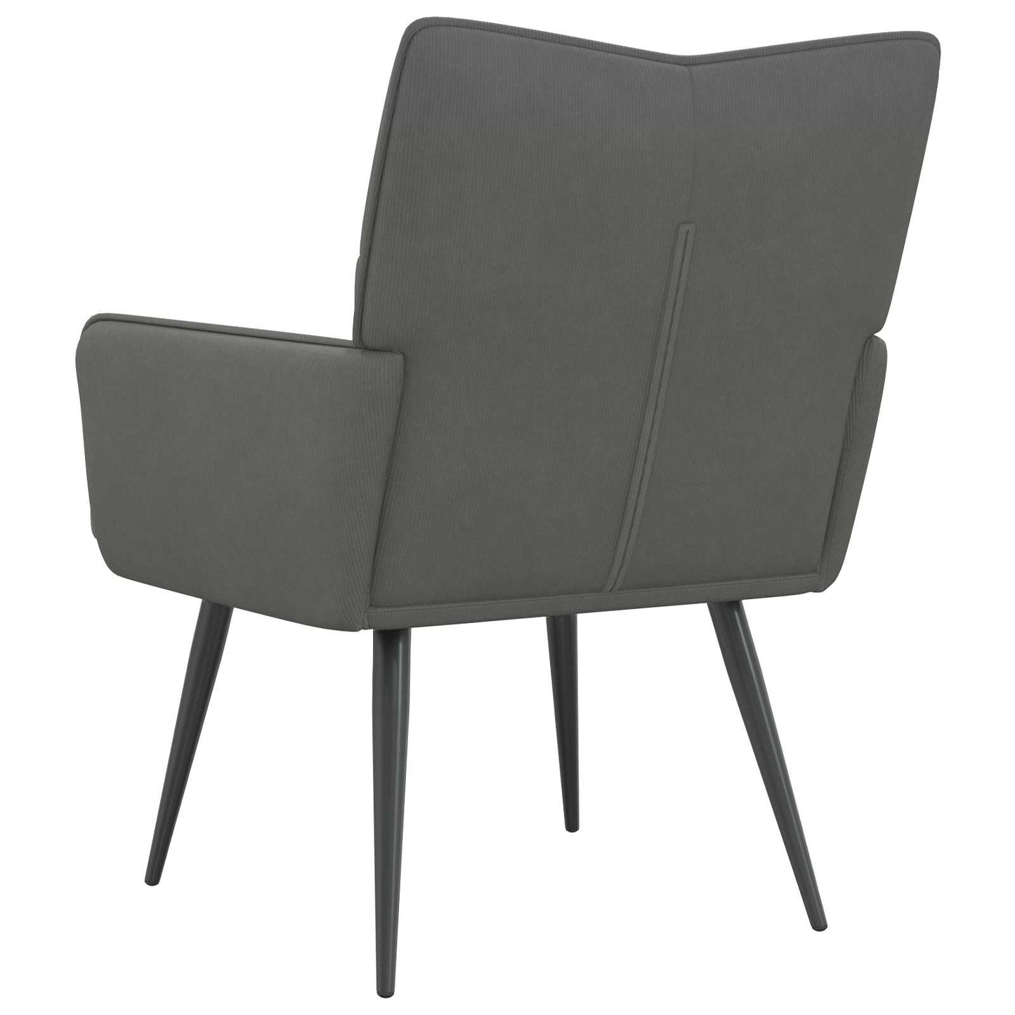 Armchair Dark Grey Corduroy Fabric