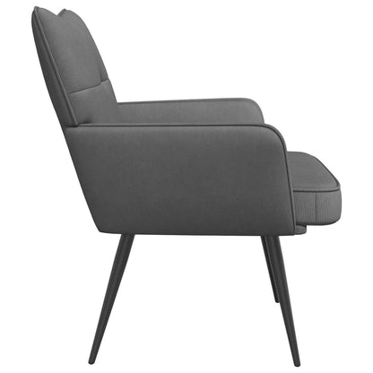 Armchair Dark Grey Corduroy Fabric