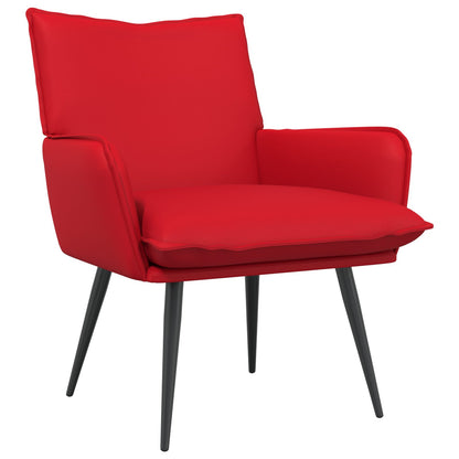 Armchair Red Faux Leather