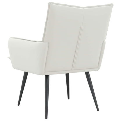 Armchair White Faux Leather